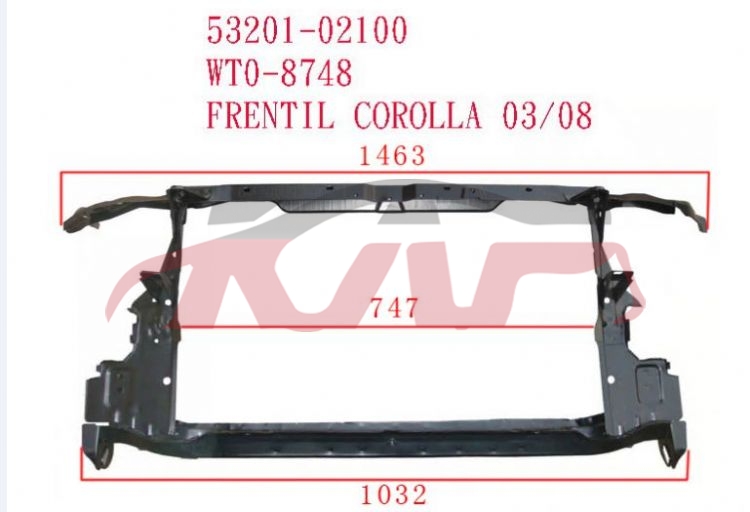 For Toyota 2020803 Corolla Middle East Sedan) water Tank Bracket 53201-02100, Corolla  Automotive Parts, Toyota  Auto Water Tank Frame53201-02100